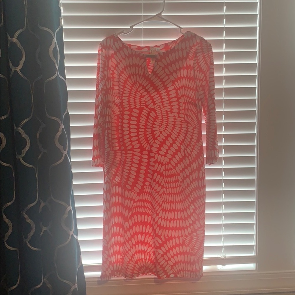 Orange and white dress